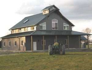 A new pole barn built by Spane Buildings in Snohomish County Washington