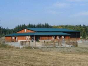 An arena and equestrian facility built by Spane Buildings in Skagit County WA