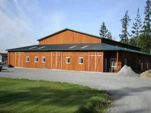 An arena built by Spane Buildings the finest stable builder in Whatcom County WA