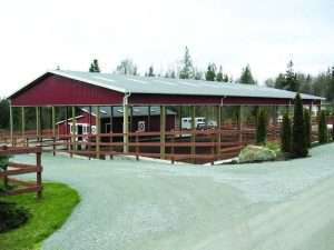 An arena built by Spane Buildings the stable builder in Monroe WA