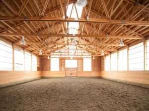 An arena built by Spane Building the stable builders in Redmond Washington