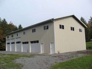 Another angle f a four bay pole garage by Spane Buildings