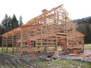 barn being built by Spane Buildings in Burlington WA