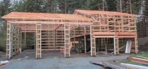 New garage going up in Puyallup WA by Spane Buildings