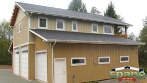 Post frame garage by Spane Buildings on Camano Island Washington