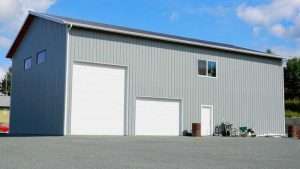 Rear view of a custom garage built by Spane Buildings in Snohomish WA