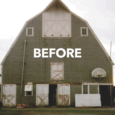 Spane Buildings pole barn renovation before and after