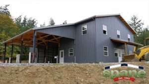Spane Buildings post frame commercial building on Orcas Island WA