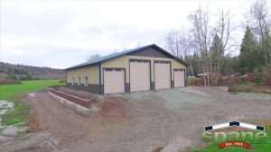 Spane Buildings post frame helicopter garage in Skagit County