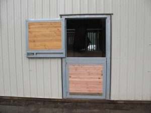 Stall door view of a barn built by Spane Buildings in Puyallup Washington