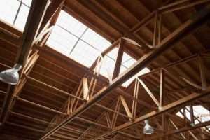 The ceiling of a horse arena built by Spane Buildings the experienced stable builder in Snohomish Washington