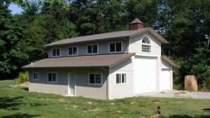 This pile garage and dwelling was built by Spane Buildings in Snohomish County Washington