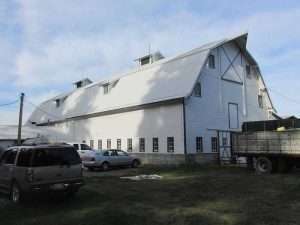 A barn reroof by Spane Buildings by the roofing team after