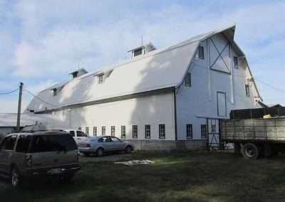 A barn reroof by Spane Buildings by the roofing team after