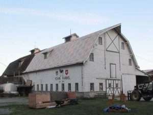 A barn reroof by the spane buildings roofing team before