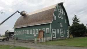 A barn refoof in progress by Spane Buildings in Washington State