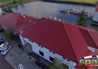 Spane Buildings reroof Bellingham WA looking down