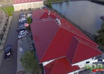 Spane Buildings reroof in Bellingham WA right side looking down