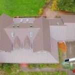 Spane metal reroof in Woodinville WA aerial view front
