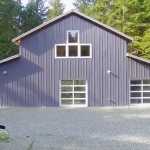 Spane Buildings post frame post frame motorcycle garage on Whidbey Island