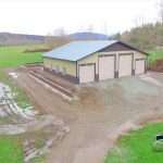 Spane post frame garage angled view in Skagit County