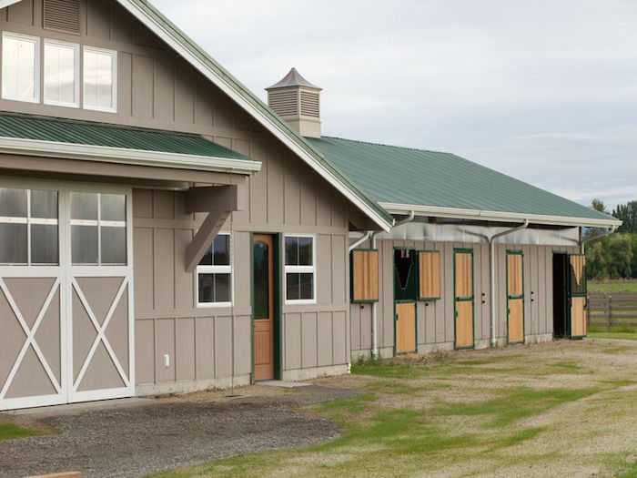 The doors of an arena built by the stable builder Spane Buildings in Snohomish County WA