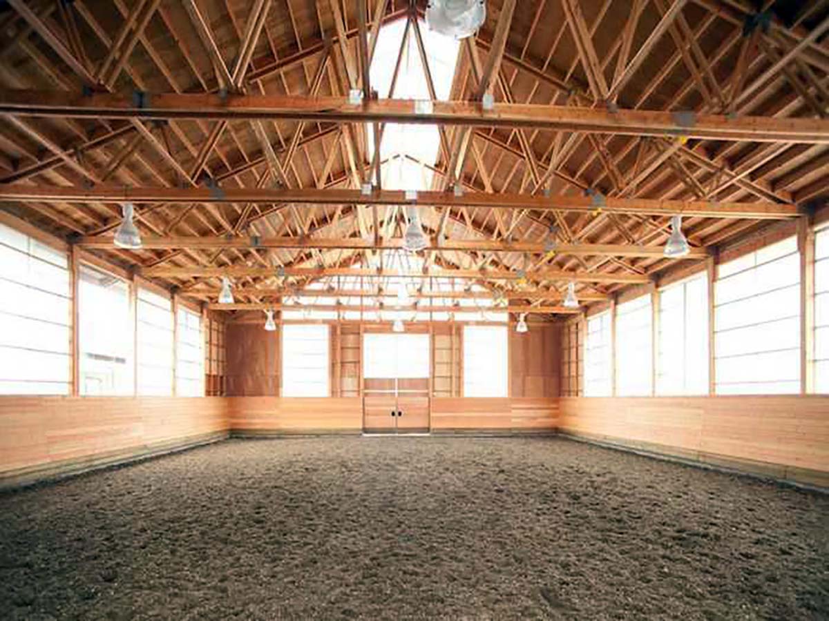 interior arena with windows